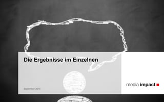 Die Ergebnisse im Einzelnen
September 2015
 