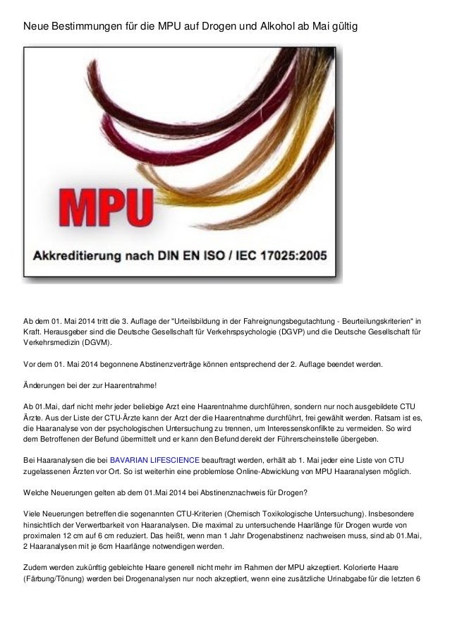 Neue Bestimmungen Fur Die Mpu Auf Drogen Und Alkohol Ab Mai