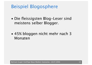 Neue Medien Szenarien Bertram Gugel