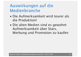 Neue Medien Szenarien Bertram Gugel