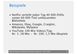 Neue Medien Szenarien Bertram Gugel