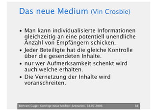 Neue Medien Szenarien Bertram Gugel
