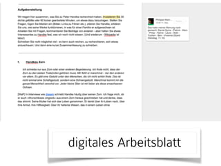 digitales Arbeitsblatt
 