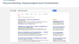 Personal Branding: Glaubwürdigkeit durch Persönlichkeit
 