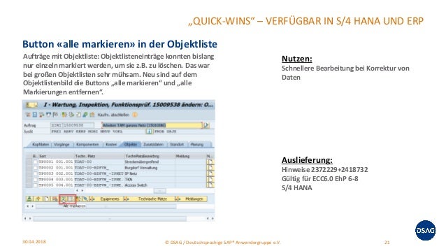 Neuerungen Sap Pm 18 Dsag