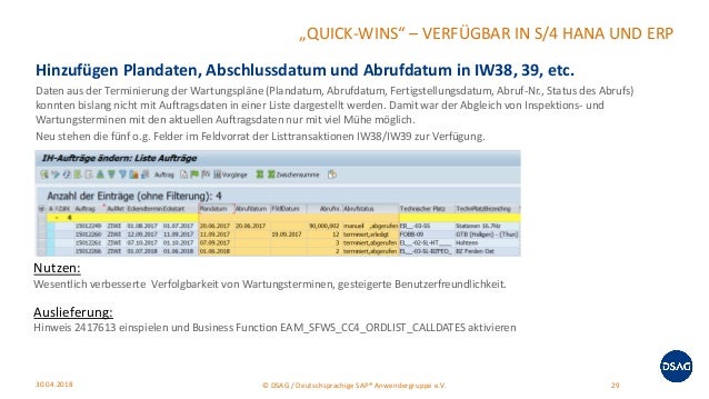 Neuerungen Sap Pm 18 Dsag