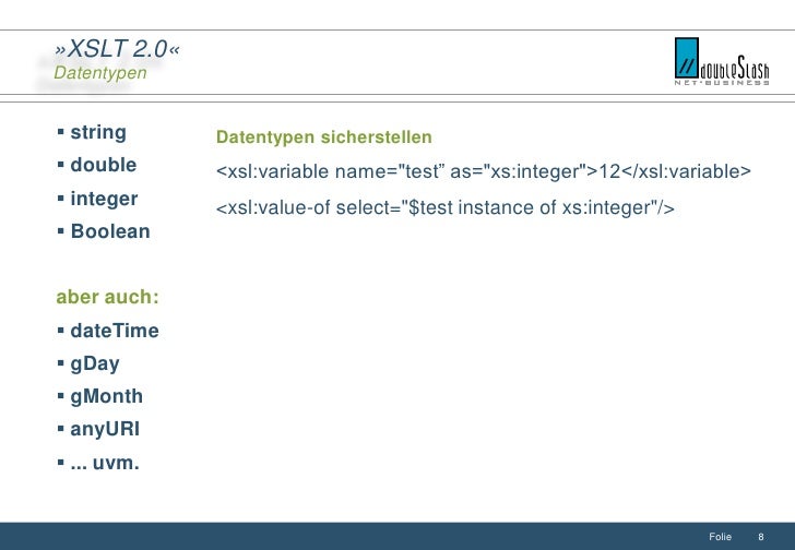 Neues von XSLT 2.0 und XPath 2.0