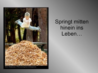 Springt mitten hinein ins Leben… 
