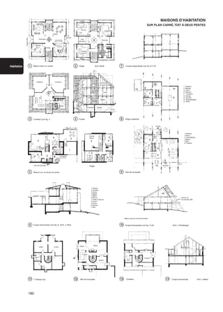 180
Habitation
MAISONS D’HABITATION
SUR PLAN CARRÉ,TOIT À DEUX PENTES
 