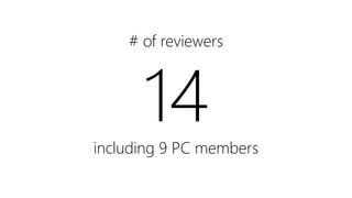 # of reviewers
14including 9 PC members
 
