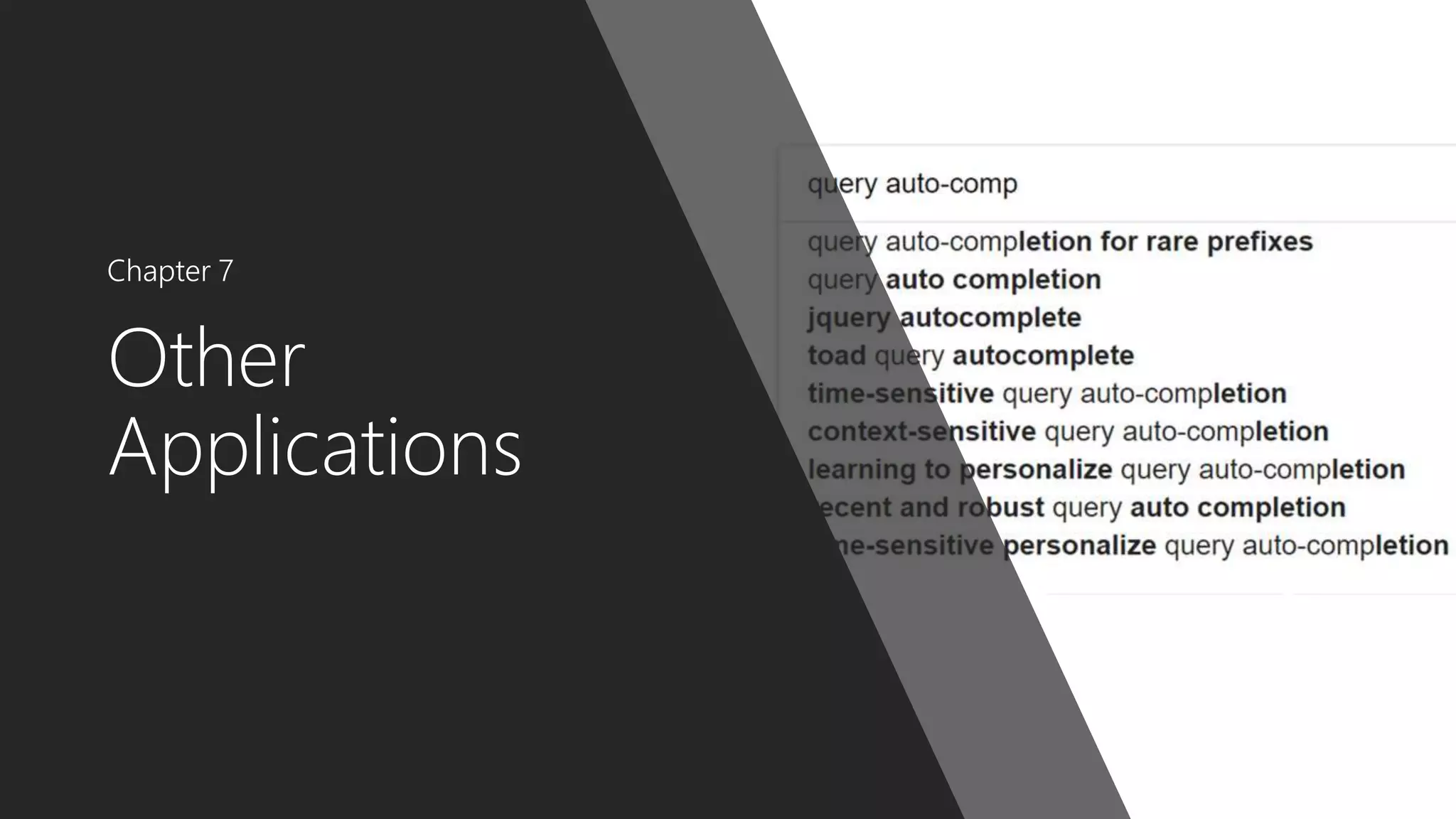 Other
Applications
Chapter 7
 