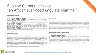 Because Cambridge is not
"an African even-toed ungulate mammal"
https://github.com/bmitra-msft/Demos/blob/master/notebooks/DESM.ipynb
 