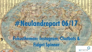 1
#Neulandreport 06/17
Fokusthemen: Instagram, Chatbots &
Fidget Spinner
 