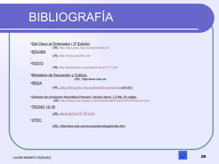 BIBLIOGRAFÍA  LAURA MOMPÓ VÁZQUEZ <ul><li>Del Clavo al Ordenador ( 3º Edición   </li></ul><ul><ul><li>URL  http ://tejo.pn...