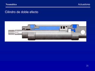 Neumática
21
Actuadores
Cilindro de doble efecto
 
