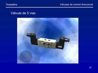 Neumática
28
Válvulas de control direccional
Válvula de 5 vias
 