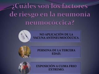 ¿Cuáles son los factores de riesgo en la neumonía neumocóccica?