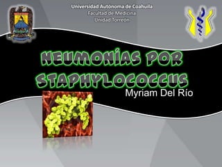 Universidad Autónoma de Coahuila Facultad de Medicina Unidad Torreón Neumonías por Staphylococcus Myriam Del Río 