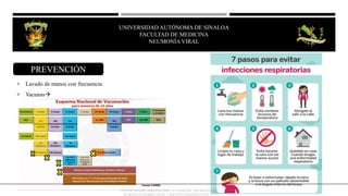 Lavado de manos con frecuencia
 Vacunas
OCTAVIO RIVERO SERRANO (2009), 6TA EDICIÓN, NEUMOLOGÍA/
KUMATE-GUTIERREZ (2013), 17MA INFECTOLOGÍA CLINICA
PREVENCIÓN
UNIVERSIDAD AUTÓNOMA DE SINALOA
FACULTAD DE MEDICINA
HEPATITIS VIRAL
UNIVERSIDAD AUTÓNOMA DE SINALOA
FACULTAD DE MEDICINA
NEUMONÍA VIRAL
 