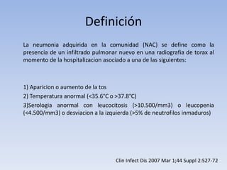 Nac Definition Neumonia adquirida en la comunidad | PPTX