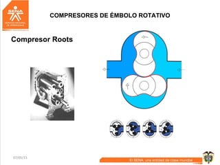 07/05/15 26
COMPRESORES DE ÉMBOLO ROTATIVO
Compresor Roots
 