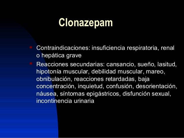 clonazepam 2mg contraindicaciones
