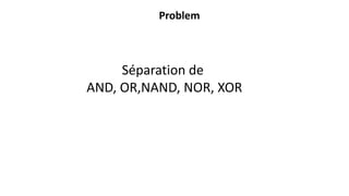 Séparation de
AND, OR,NAND, NOR, XOR
Problem
 