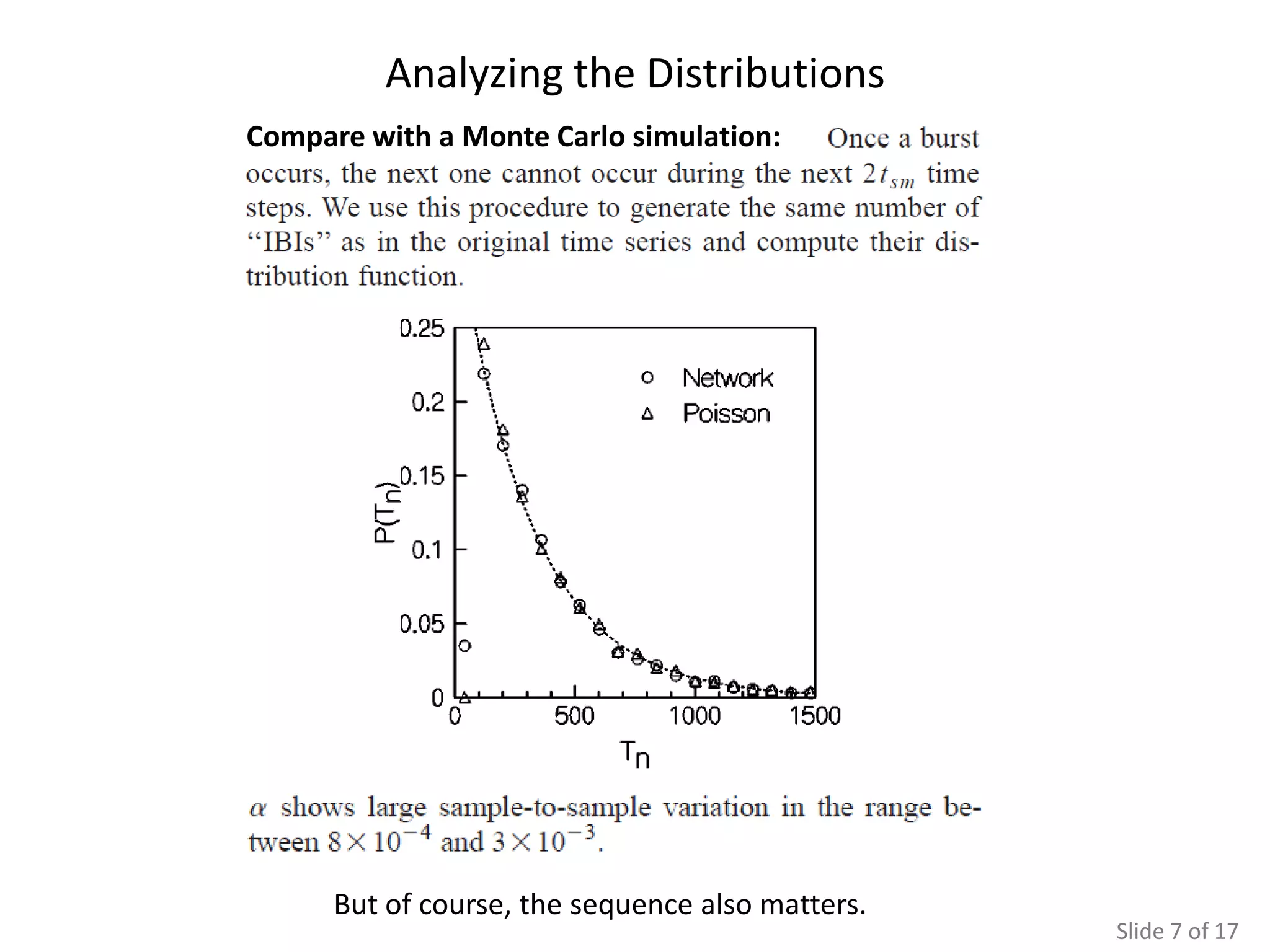 Analyzing the Distributions
Compare with a Monte Carlo simulation:




      But of course, the sequence also matters.
                                                  Slide 7 of 17
 