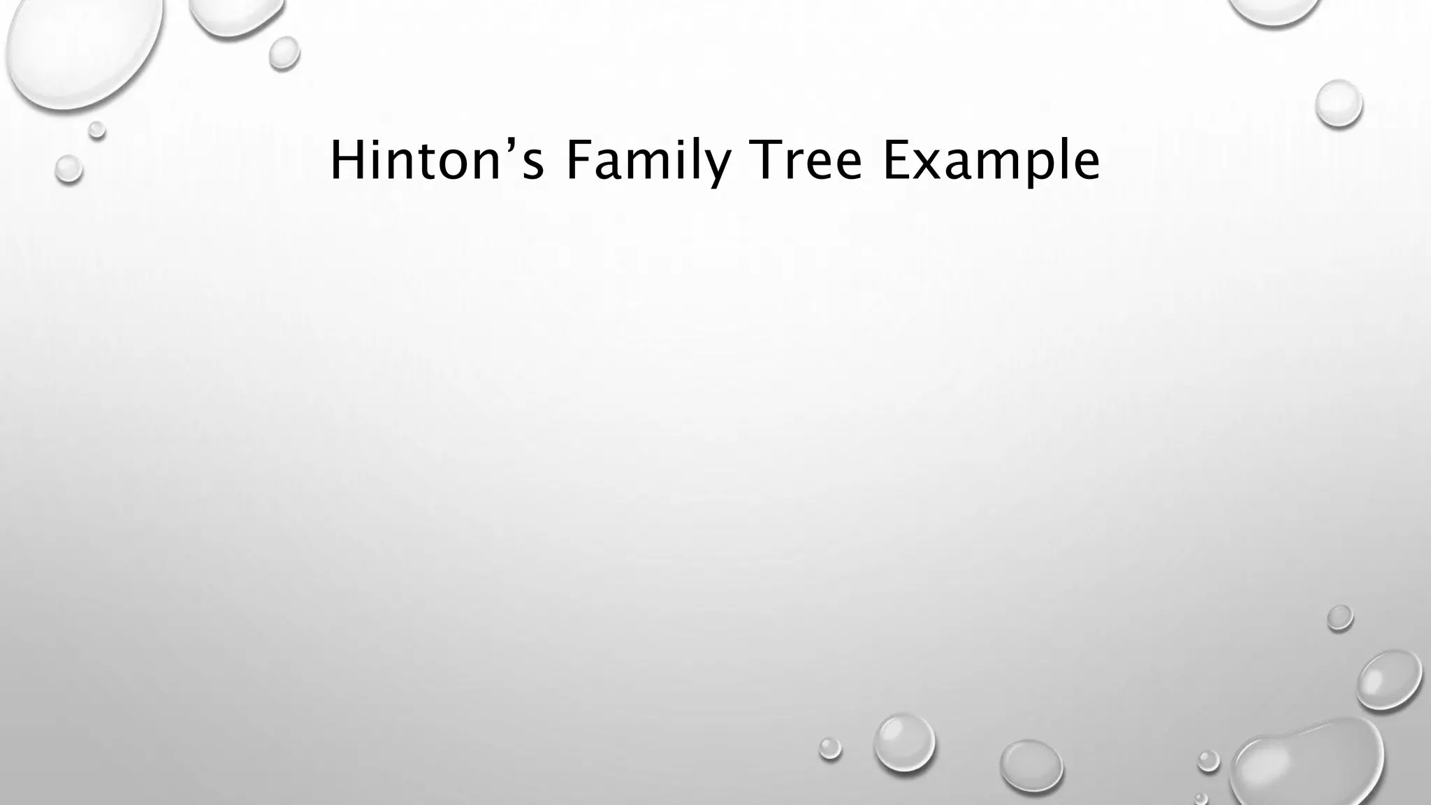 Hinton’s Family Tree Example
 