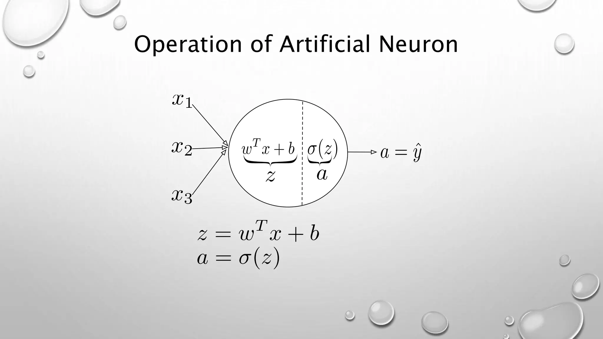 Operation of Artificial Neuron
 