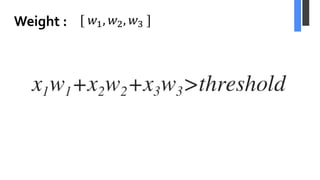 Weight : [	𝑤", 𝑤#, 𝑤$	]
 