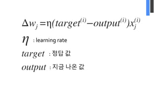 : learning rate
: 정답 값
: 지금 나온 값
 