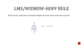 Works fine for single layer of trainable weights, but what about multi-layer neurons?
 