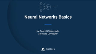 Neural Networks Basics
by Anatolii Shkurpylo,
Software Developer
 