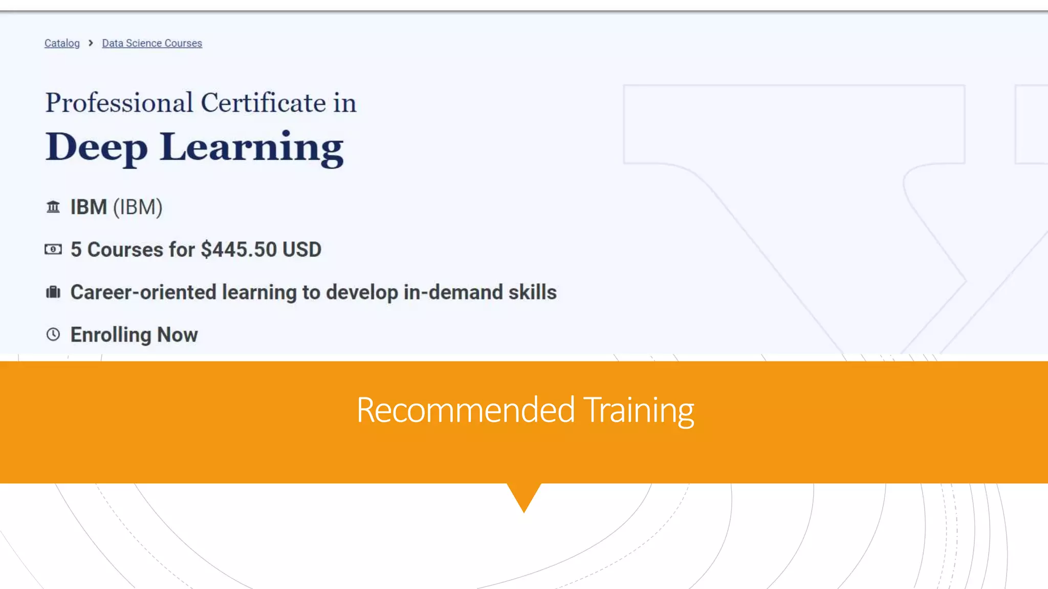 Recommended Training
 