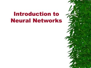 Introduction to
Neural Networks
 