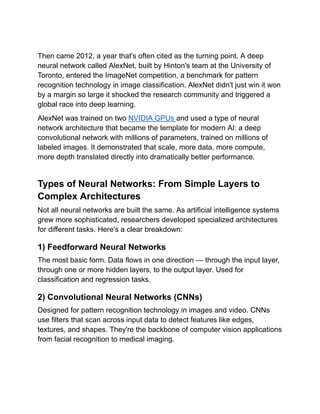 Nvidia Alex@net Key Components of Neural Networks in AI Should Know | PDF