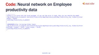 Code: Neural network on Employee
productivity data
100
statinfer.com
 