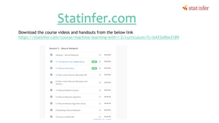 Statinfer.com
statinfer.com
146
Download the course videos and handouts from the below link
https://statinfer.com/course/machine-learning-with-r-2/curriculum/?c=b433a9be3189
 