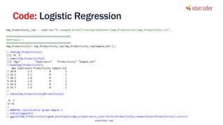 Code: Logistic Regression
15
statinfer.com
 