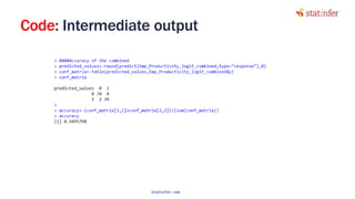 Code: Intermediate output
51
statinfer.com
 