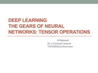Understanding Deep Learning: Tensor Operations in Neural Networks | PPTX