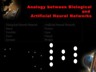 Analogy between Biological and  Artificial Neural Networks 