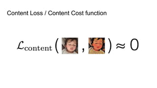 Content Loss / Content Cost function
