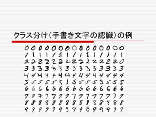 クラス分け（手書き文字の認識）の例
 