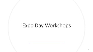 Expo Day Workshops
14
 