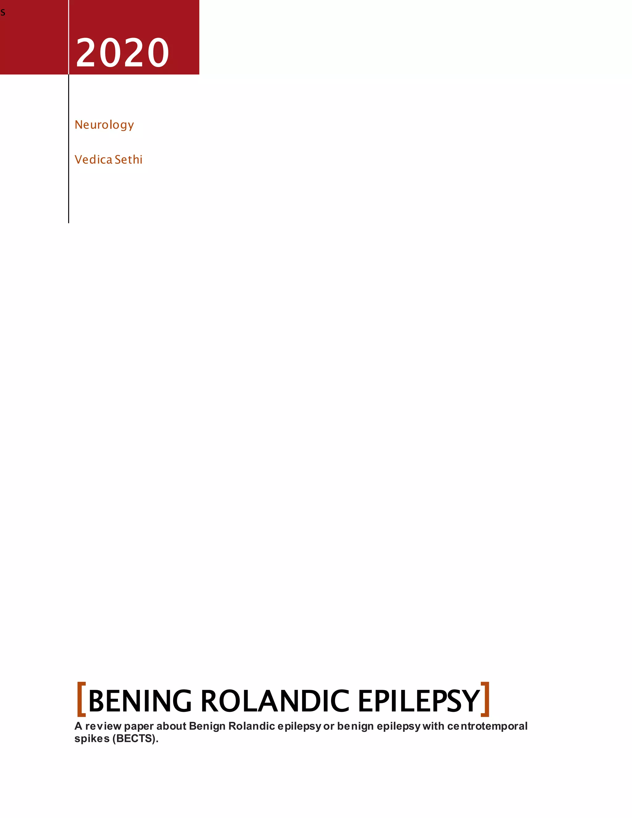 Neurology: Bening Rolandic Epilepsy | PDF