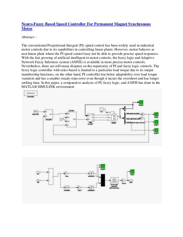 Neuro fuzzy based speed controller for permanent synchronous
