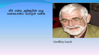 Geoffrey Leech
லீச் என்ற அறிஞரின் ஏழு
வகைைானப் மபாருள் வகை
 
