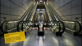 From exteriors to the interiors of
buildings.
The Amagerbro Metro Station in
Copenhagen is a beautiful image
showing the fabulous lighting and
geometry of the space.
 
